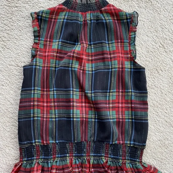 NWT J Crew Sleeveless Mockneck Top in Gilded Stewart Tartan Plaid AW895 Size 00 - Picture 5 of 9